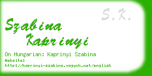 szabina kaprinyi business card